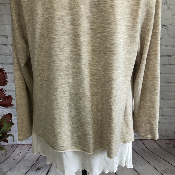 Pebble and Stone Tan and White Overlay Cardigan - Picture 8 of 10